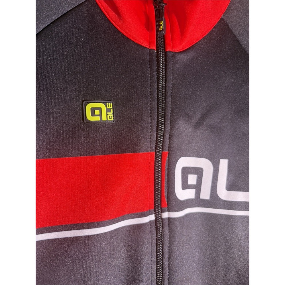Ale PRR Cycling Long Sleeve Giubbino Jacket Mens Black & Red Size L NWT - Picture 2 of 8